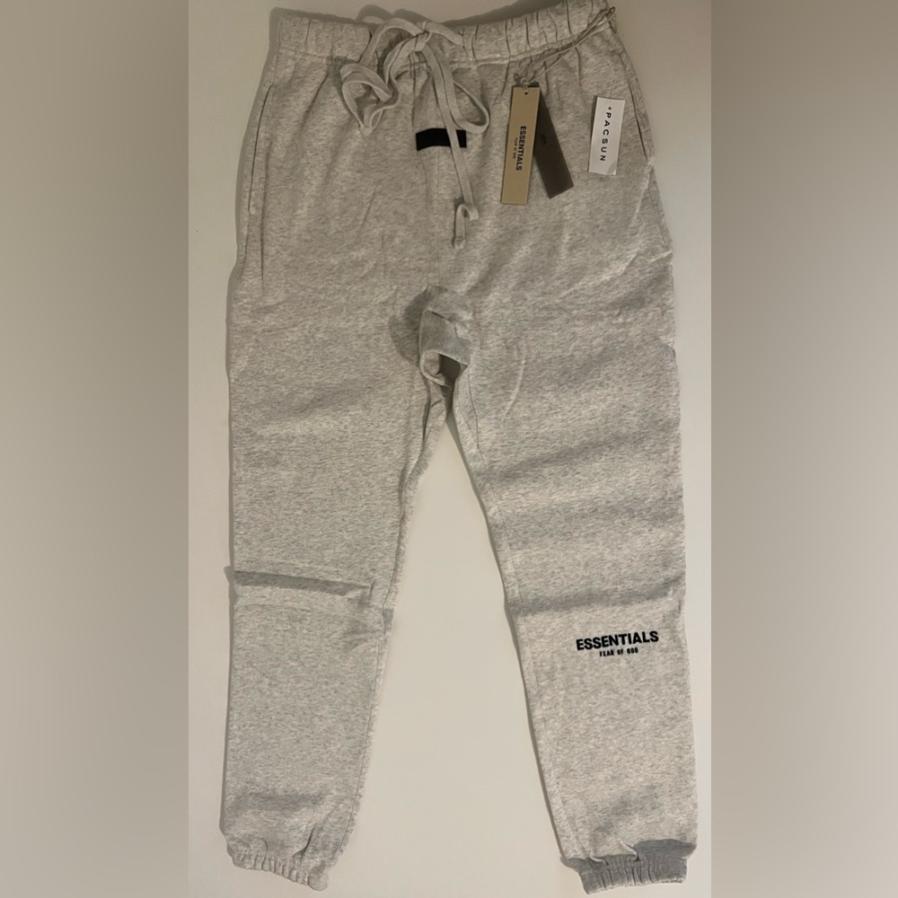 Essentials Fear Of God Light Oatmeal Cuffed Sweatpants